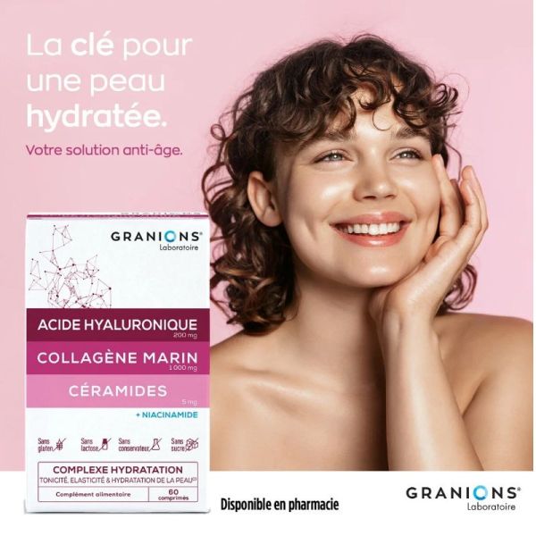 Granions Complexe Hydratation tonicité élasticité & hydratation de la peau 60 comprimés