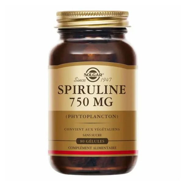 Solgar Spiruline 750mg vitalité detox 80 comprimés