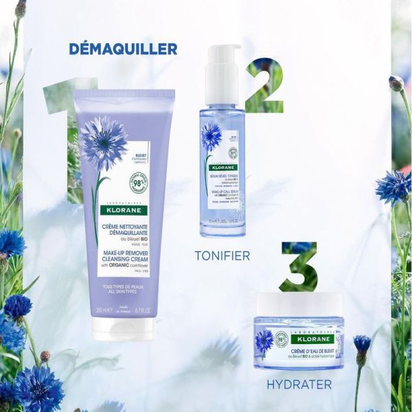 Klorane Bleuet Bio Crème nettoyante démaquillante 200ml