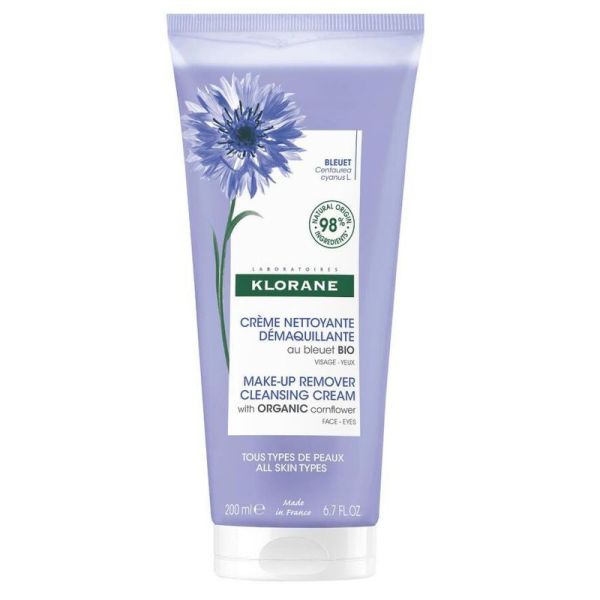 Klorane Bleuet Bio Crème nettoyante démaquillante 200ml