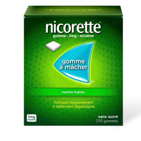 Nicorette 2mg gomme Menthe Fraîche  210 gommes à mâcher