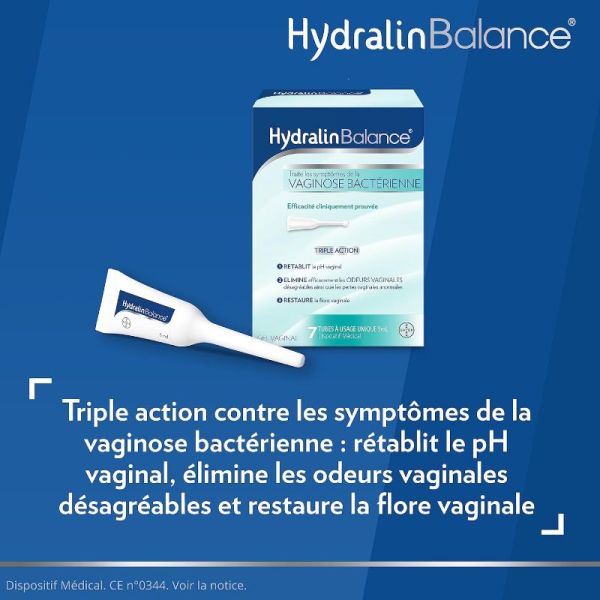 Hydralin Balance gel vaginal triple action 7 tubes x 5ml