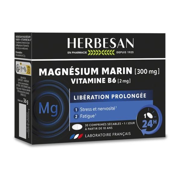 Herbesan Magnésium et vitamine B6 libération prolongée 30 comprimés