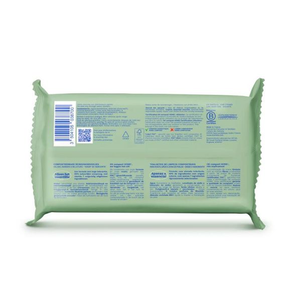 Mustela lingettes nettoyantes compostables parfumée 60 lingettes