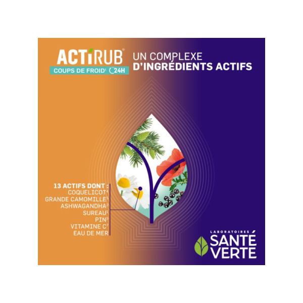 Sante Verte ActiRub coups de froid jour et nuit 15 comprimés sécables