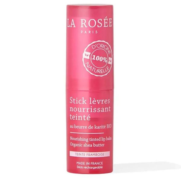 La Rosée stick lèvres nourrissant teinté framboise rechargeable bio 4.5g
