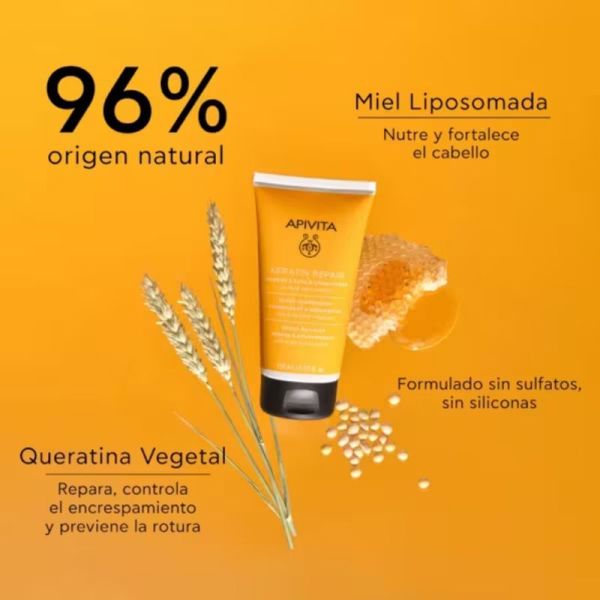 Apivita Keratin Repair après-shampoing nourrissant & réparateur miel & kératine végétale 150 ml