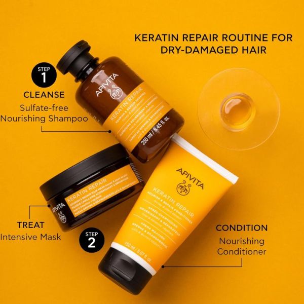 Apivita Keratin Repair après-shampoing nourrissant & réparateur miel & kératine végétale 150 ml
