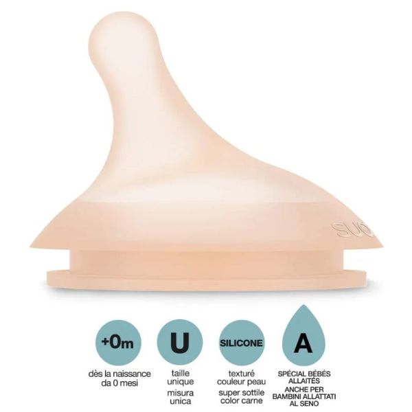 Suavinex 2 Tétines pour biberon anti colique débit allaitement A