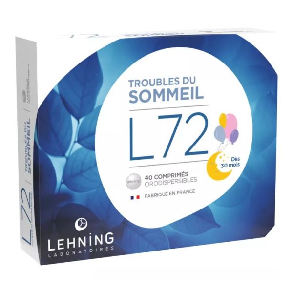 Lehning L72 troubles du sommeil enfant 40 comprimés