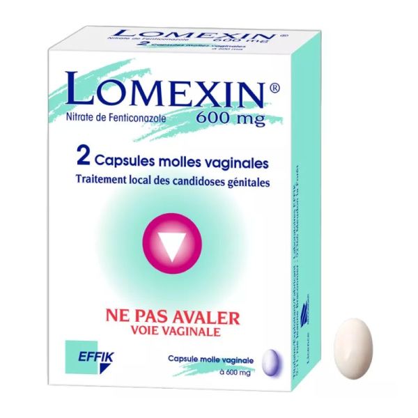 Effik Lomexin 600 mg 2 capsules vaginales pour candidose