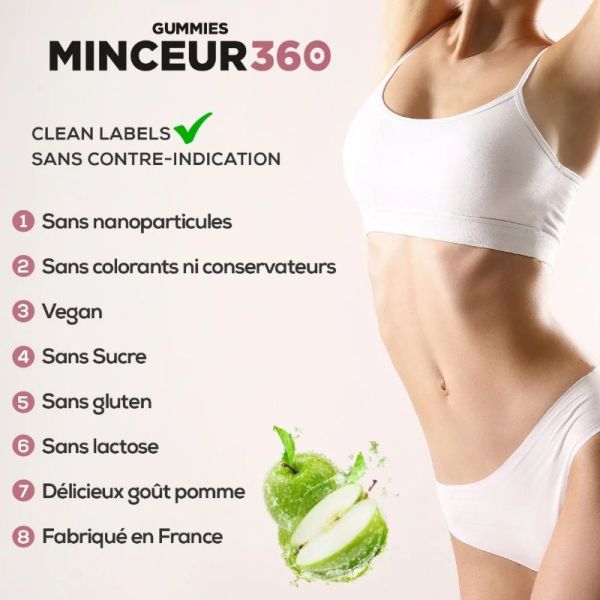 Eafit Minceur 360 brûleur + coupe faim goût pomme 60 gummies