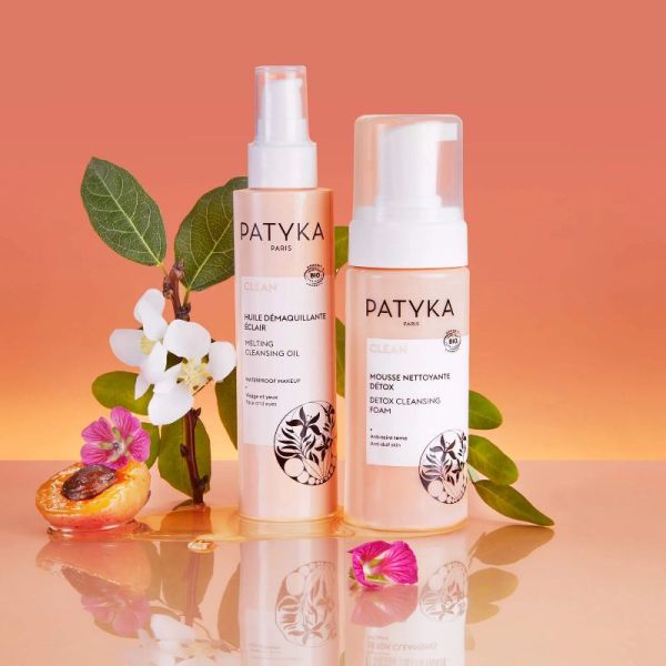 Patyka Clean huile démaquillante éclair bio 150 ml + mousse nettoyante détox bio 150 ml offre spéciale