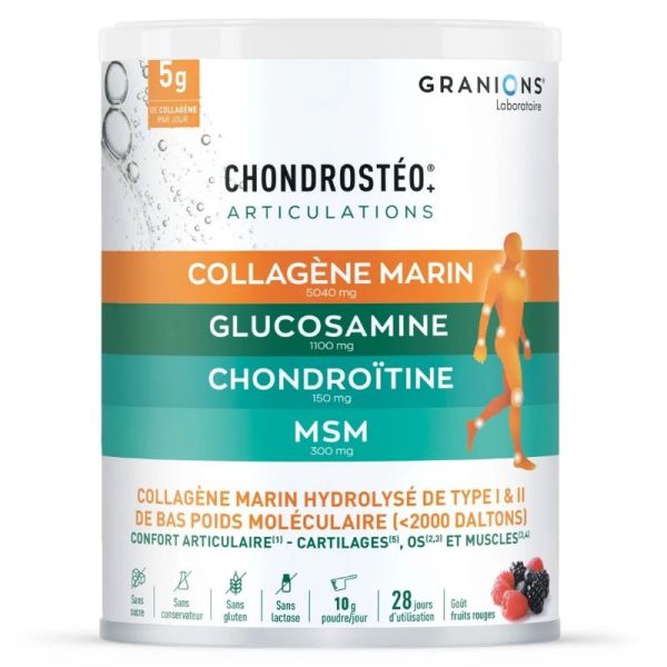 Granions Chondrostéo+ Collagène Marin Poudre Fruits des bois 280g