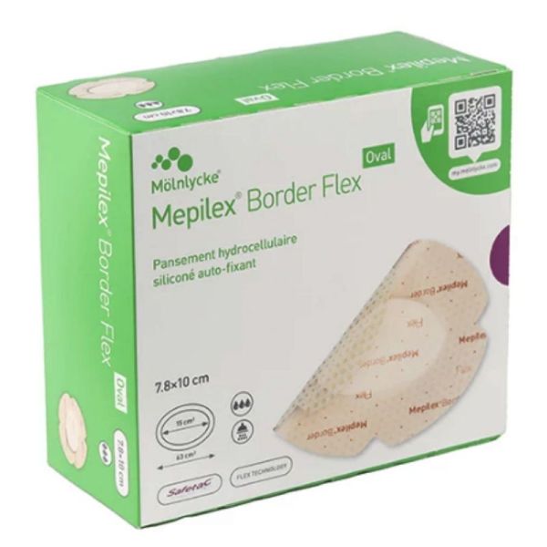 Mepilex Border Flex Oval pansement hydrocellulaire 7,8X10cm 16 pansement
