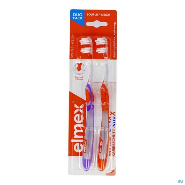 Elmex brosse à dents protection caries souple x2