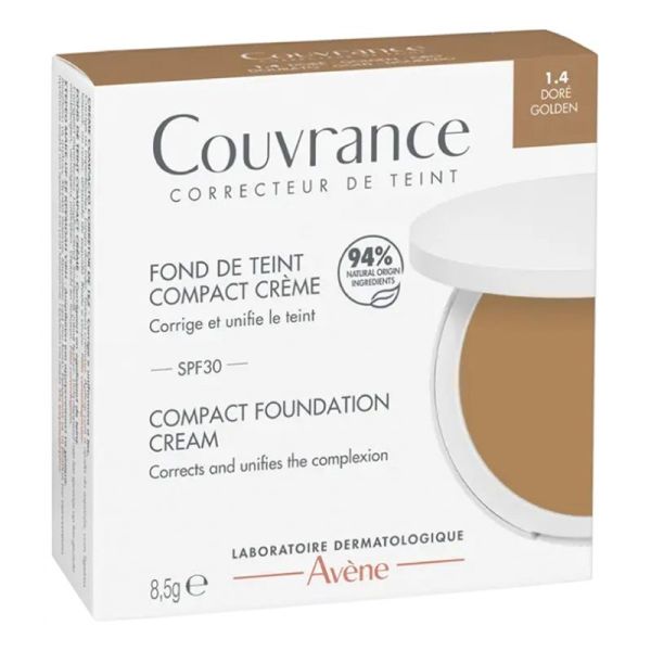 Couvrance Fond de Teint Compact Teinte 1.4 Doré SPF30 8,5 g