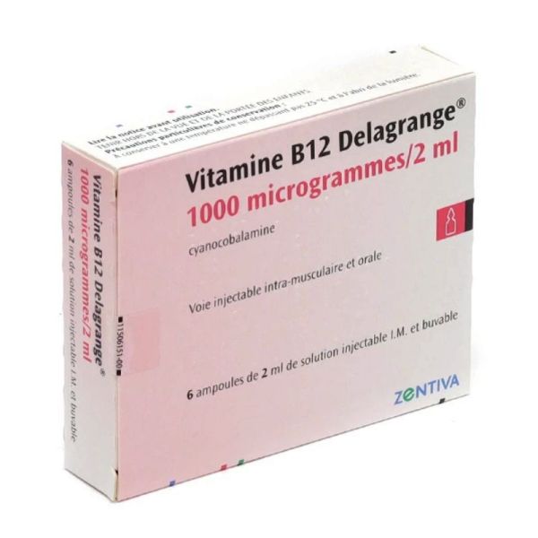Vitamine B12 Delagrange 1000 µg/2 ml 6 ampoules