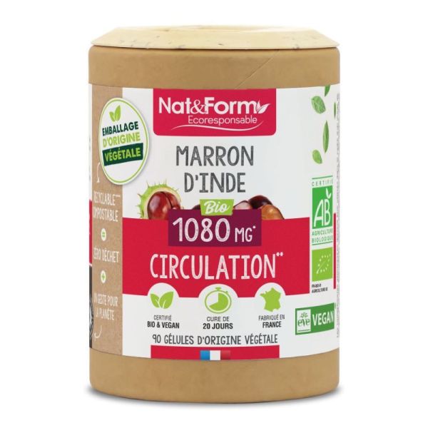 Nat&Form Écoresponsable Marron d'Inde Bio Bio 90 gélules