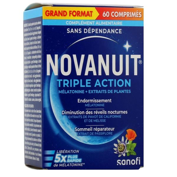 Novanuit triple action endormissement 60 comprimés