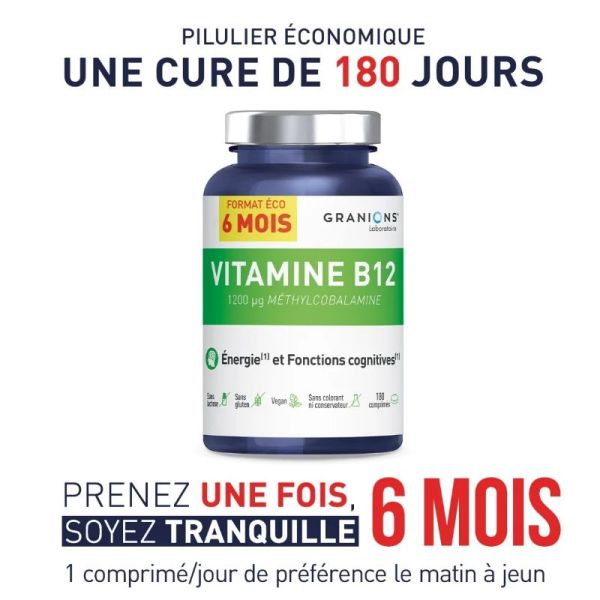 Granions Vitamine B12 format Eco 6 mois 180 comprimés