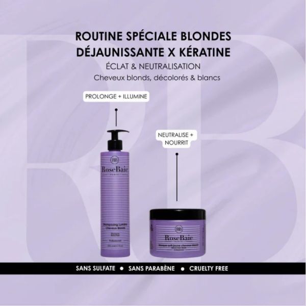 RoseBaie Masque Violet anti-reflets pour cheveux blond & blanc 500ml