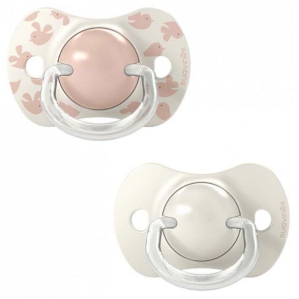 Suavinex Birdies 2 sucettes avec tétines symétriques SX Pro  Rose 6 à 18 mois