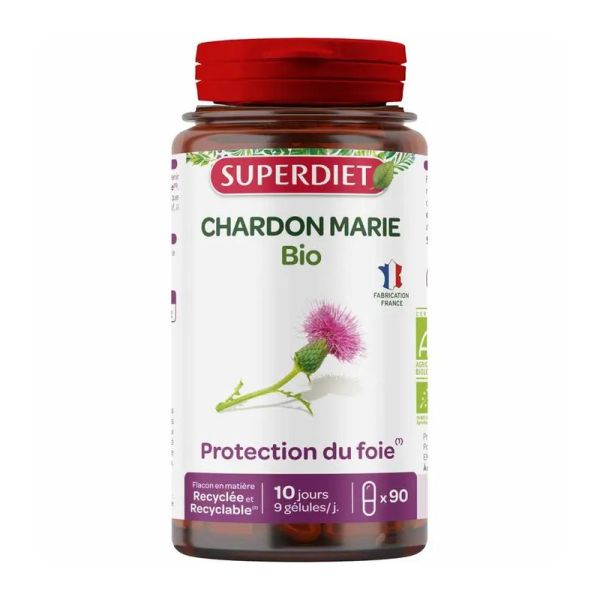 Superdiet Chardon Marie pour protéger le foie 90 gélules