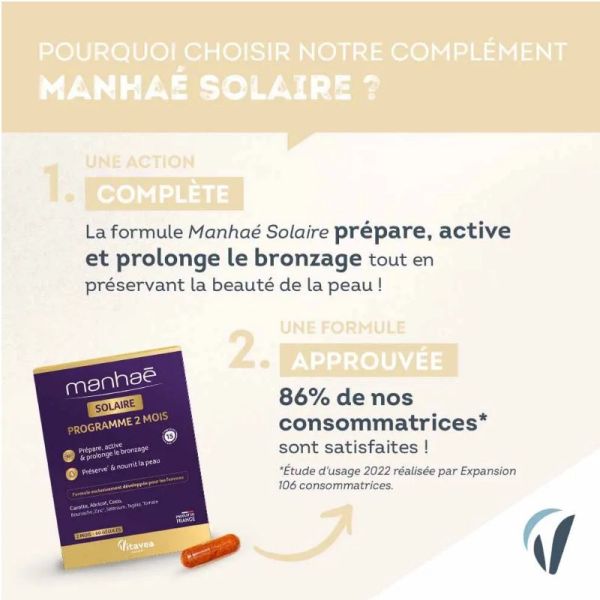 Manhaé Solaire cure de 2 mois 60 gélules