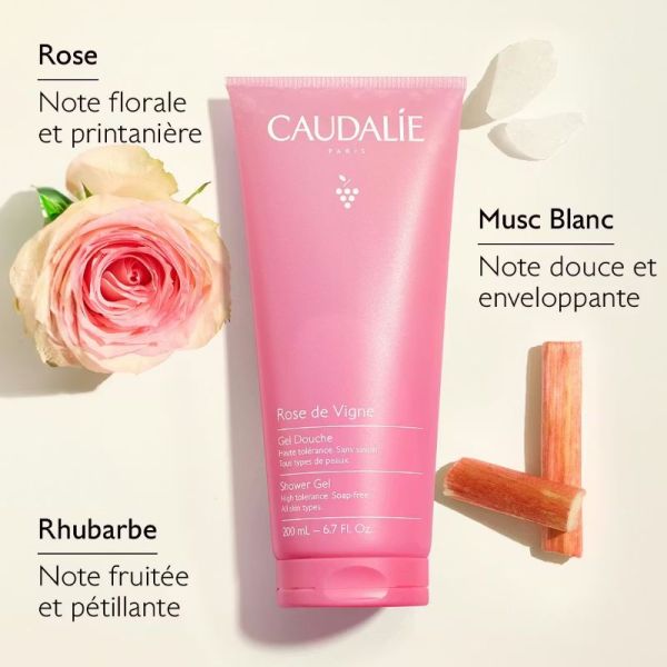 Caudalie gel douche Rose de Vigne 200 ml
