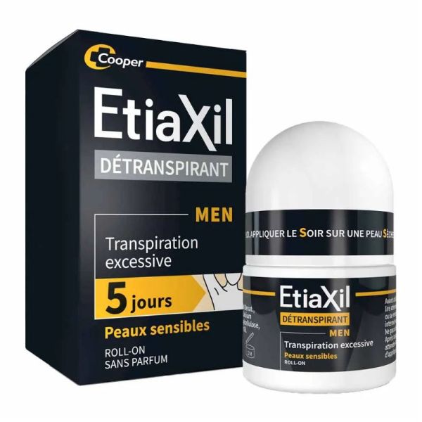 Etiaxil détranspirant déodorant roll-on aisselles homme peaux sensibles Lot de 2 x 15ml