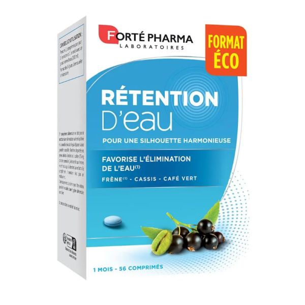 Forté Pharma Rétention d'eau enrichi en Frêne, Cassis et Café vert 56 comprimés