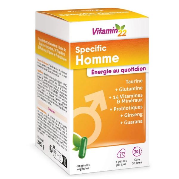 Vitamin'22 Specific Homme Energie au quotidien 60 gélules végétales