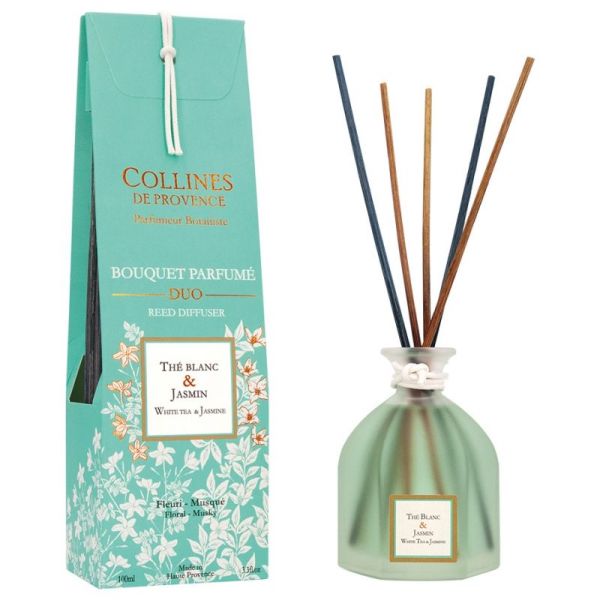 Collines de Provence Bouquet Parfumé Duo Thé Blanc & Jasmin 100ml