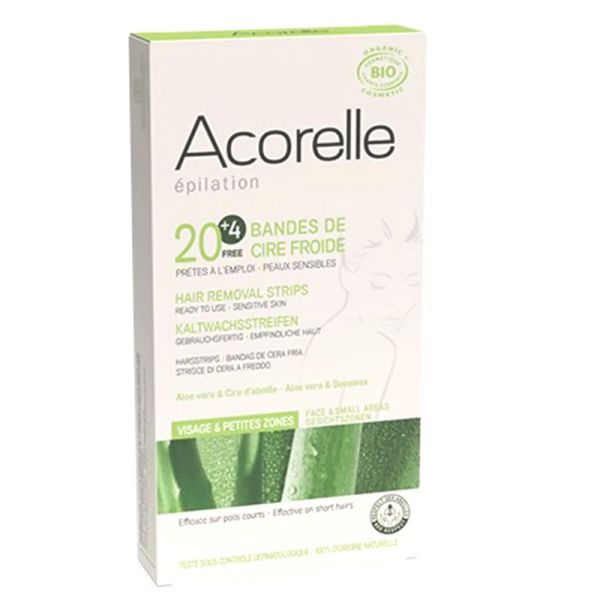 Acorelle Bandes de Cire Froide Visage BIO 4.8ml