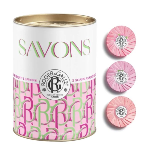 Roger & Gallet Coffret savons Rose, Rose thé, Feuille de thé 3 x 100 g