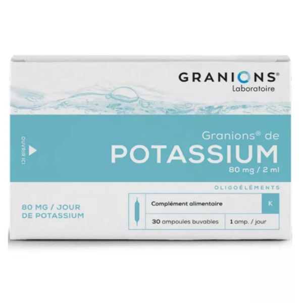 Granions Oligoélément  Potassium 30 ampoules buvablles