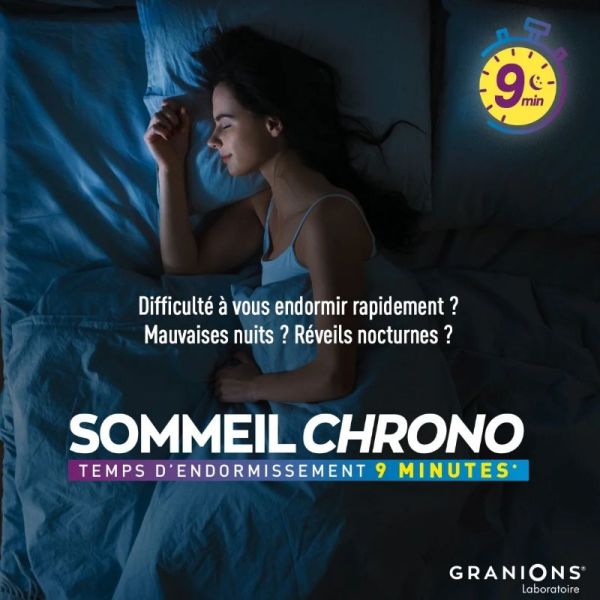 Granions Sommeil Chrono GABA, Mélatonine & Passiflore 30 comprimés