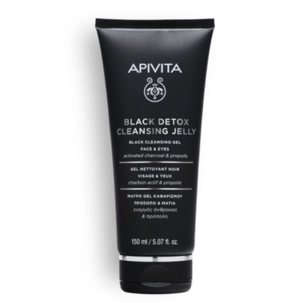 Apivita Black Détox gel nettoyant noir visage et yeux 150ml