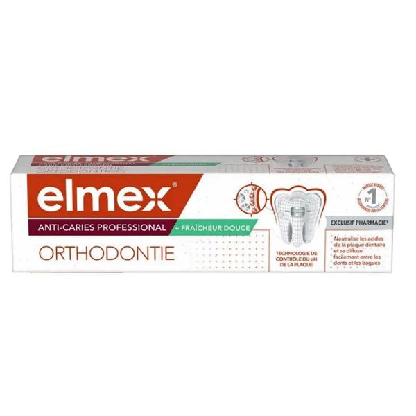 Elmex anti-caries professional dentifrice orthodontie junior goût menthe 75ml