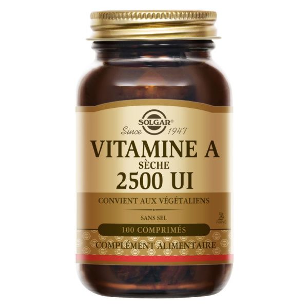 Solgar vitamine A sèche 100 comprimés
