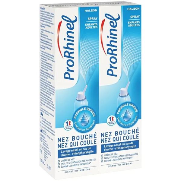 Prorhinel spray nasal, nez bouché adultes et enfants 2x100ml