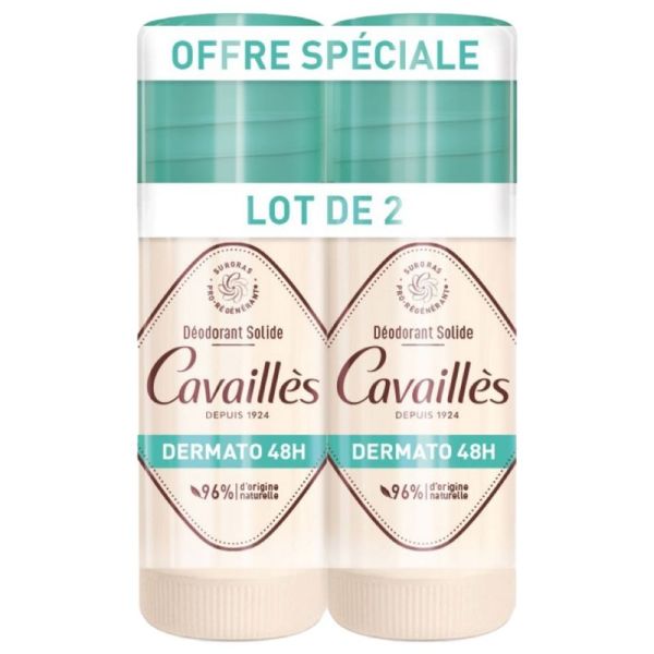 Cavaillès Dermato 48H Déodorant Stick Lot de 2 x 40 ml