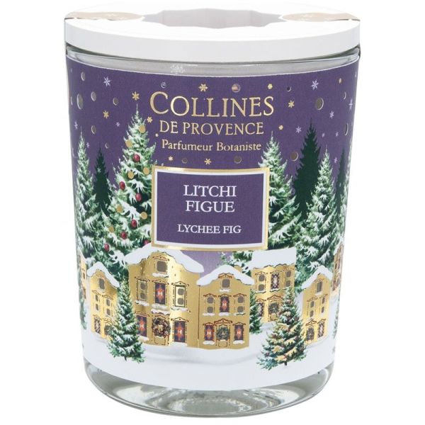 Collines de Provence Bougie de Noël Litchi Figue 180g