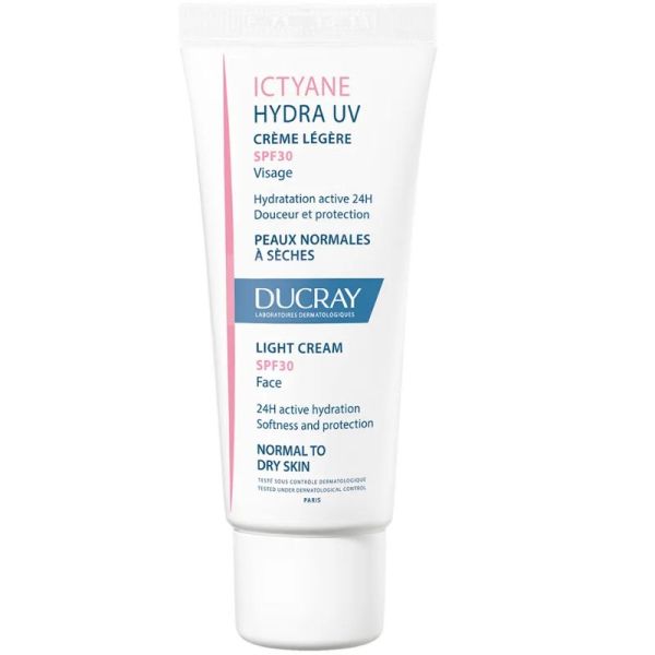 Ducray Ictyane Hydra Uv crème légère SPF30 peaux normales à sèches 40 ml