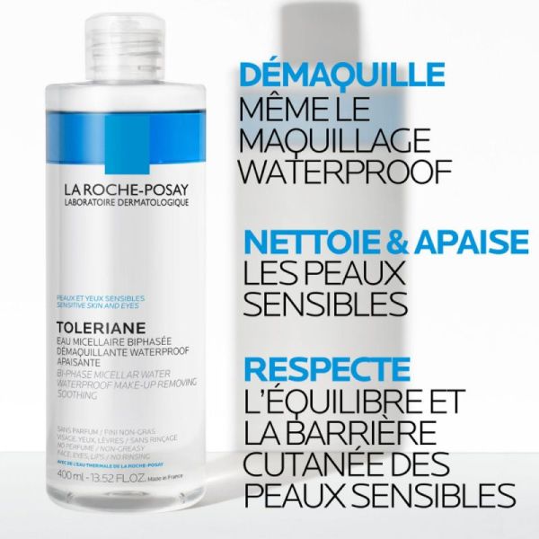 Roche Posay Tolériane eau micellaire biphaséep eaux sensibles 400ml