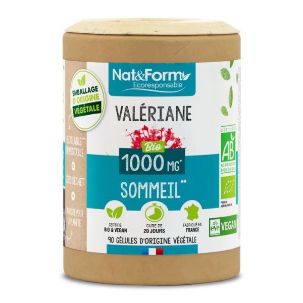Nat&Form Écoresponsable valériane Bio 90 gélules végétales