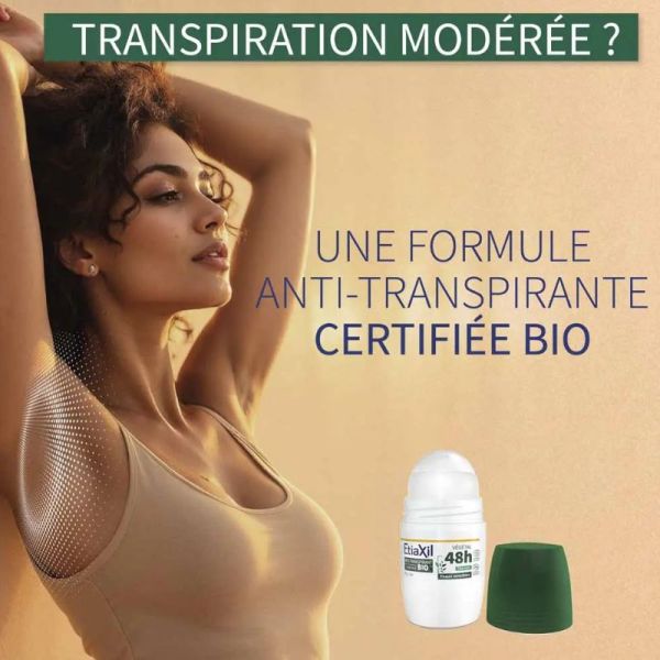Etiaxil déodorant anti-transpirant végétal 48H Thé Vert Bio 50ml