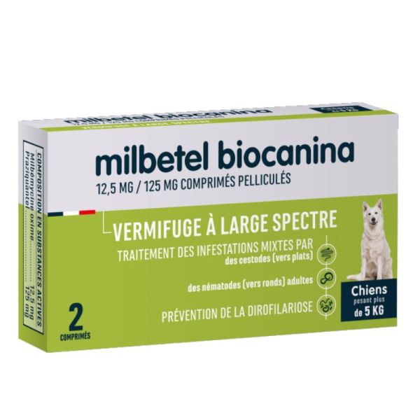 Biocanina Milbetel Vermifuge Chien 2 comprimés