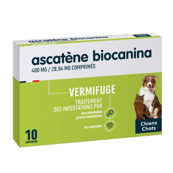 Biocanina Ascatène Vermifuge chiens et chats 10 comprimés